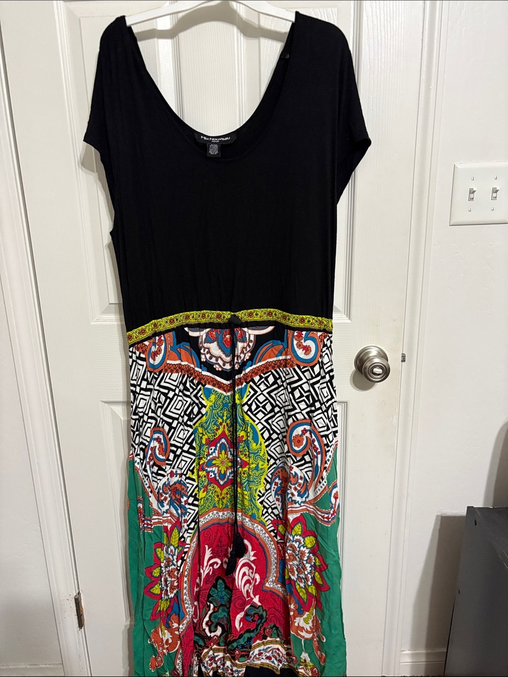 Black & Multicolor Boho Maxi Dress